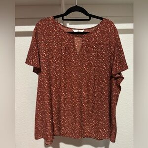 Maroon floral blouse. 4X